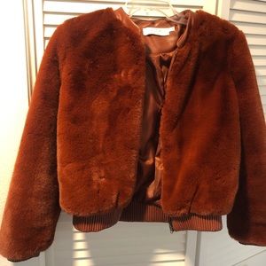 ASTR Faux Fur Frankie Bomber Jacket